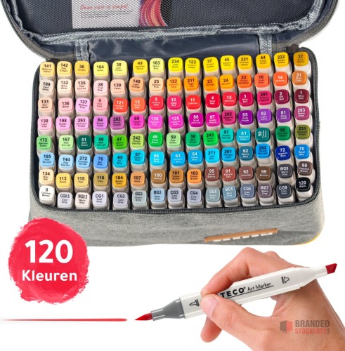 Discover ARTECO® 120 Alcohol Dual Tip Markers - Wide & Fine Point - Twinmarkers Set with Handy Storage Bag! Create Masterpieces with Our Premium Highlighters! - thumbnail image - Premier B2B Stocklot Marketplace